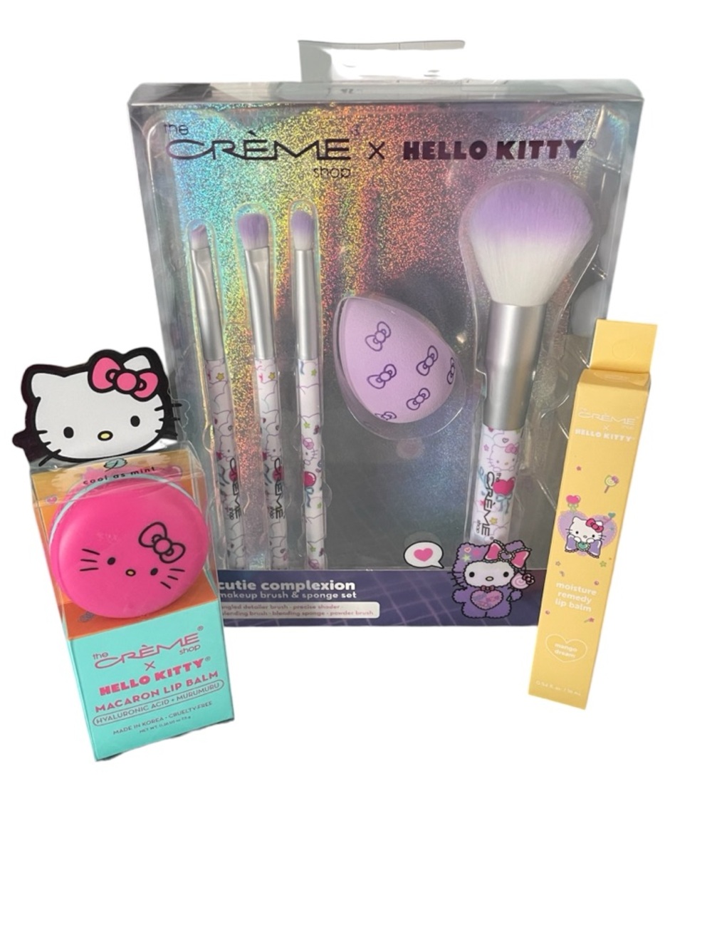 The Crème Shop x Hello Kitty Cutie Complexion Brush & Sponge & Lip Balm set new